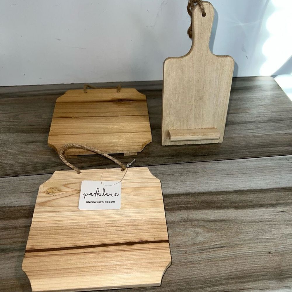 Park Lane Wood Plaque Lot Of 3 Hanging Standing